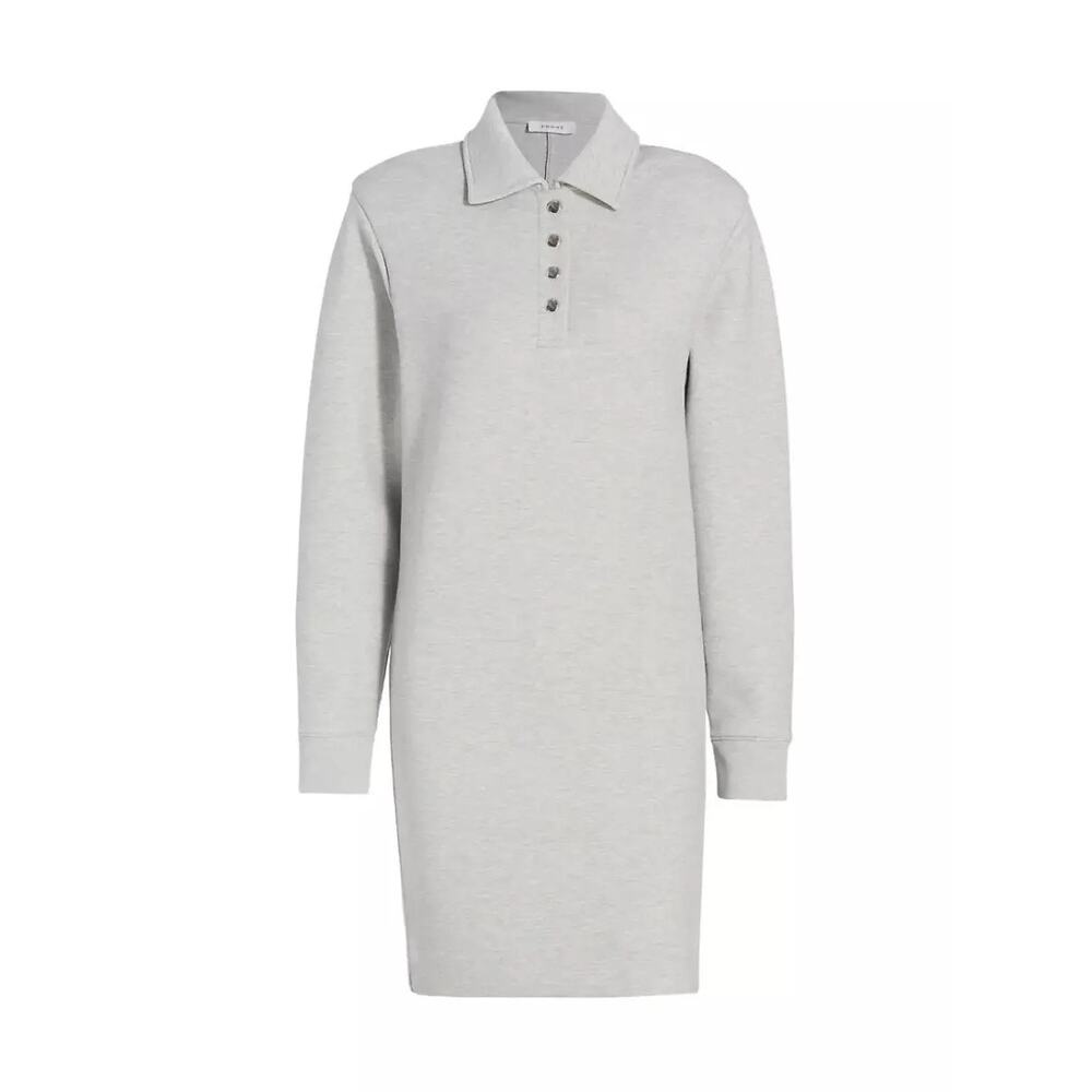 Frame Strong Shoulder Long Sleeve Polo Collared Sweatshirt Mini Dress Size M NWT